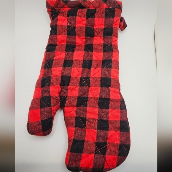 3 Piece Lot Buffalo Plaid Oven Mitt Pot Holder Canister Christmas - Picture 6 of 11